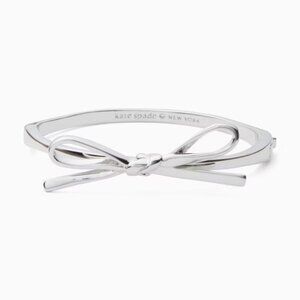 Kate Spade Skinny Mini Bow Bangle Silver NWT